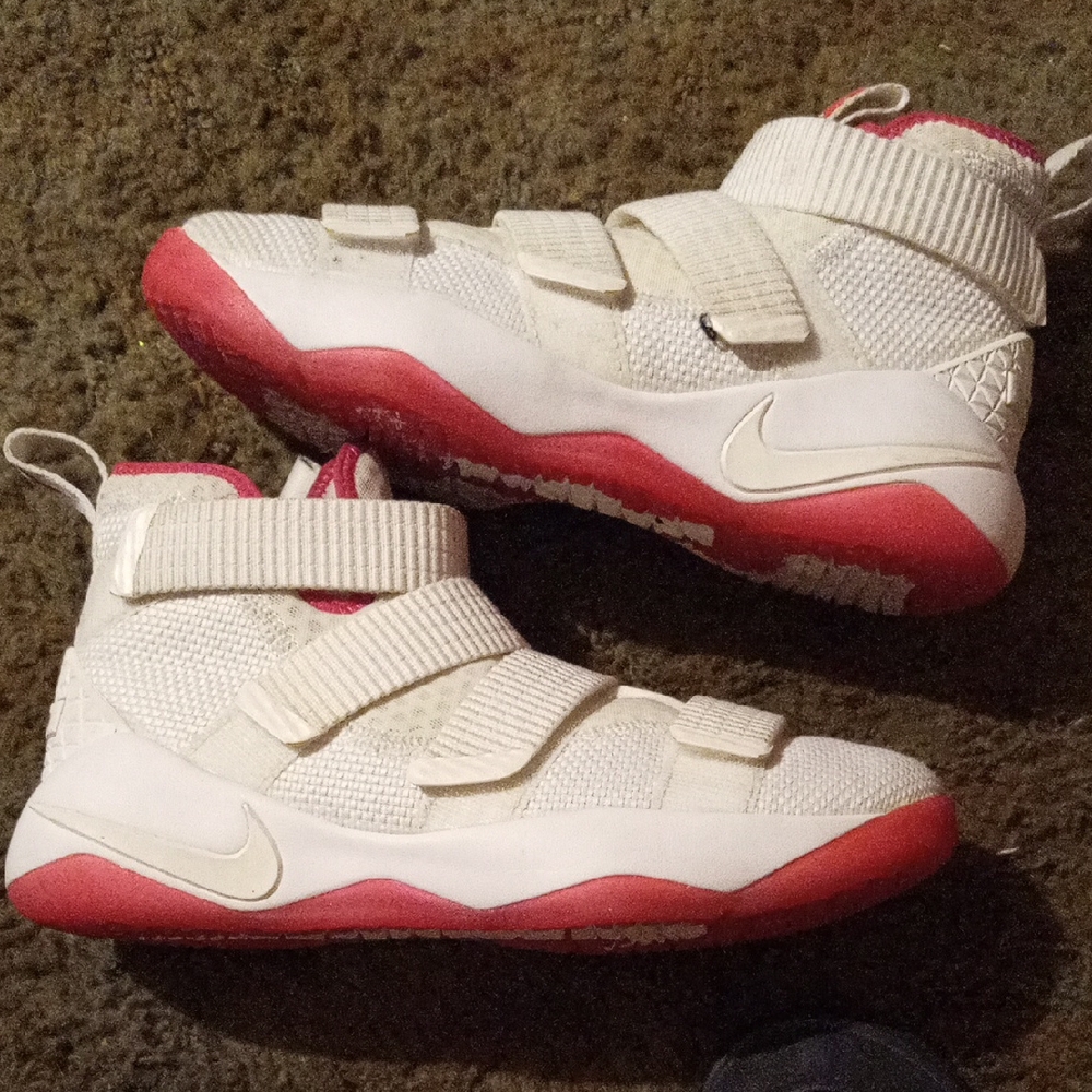 Nike Kids White and Red Sneakers